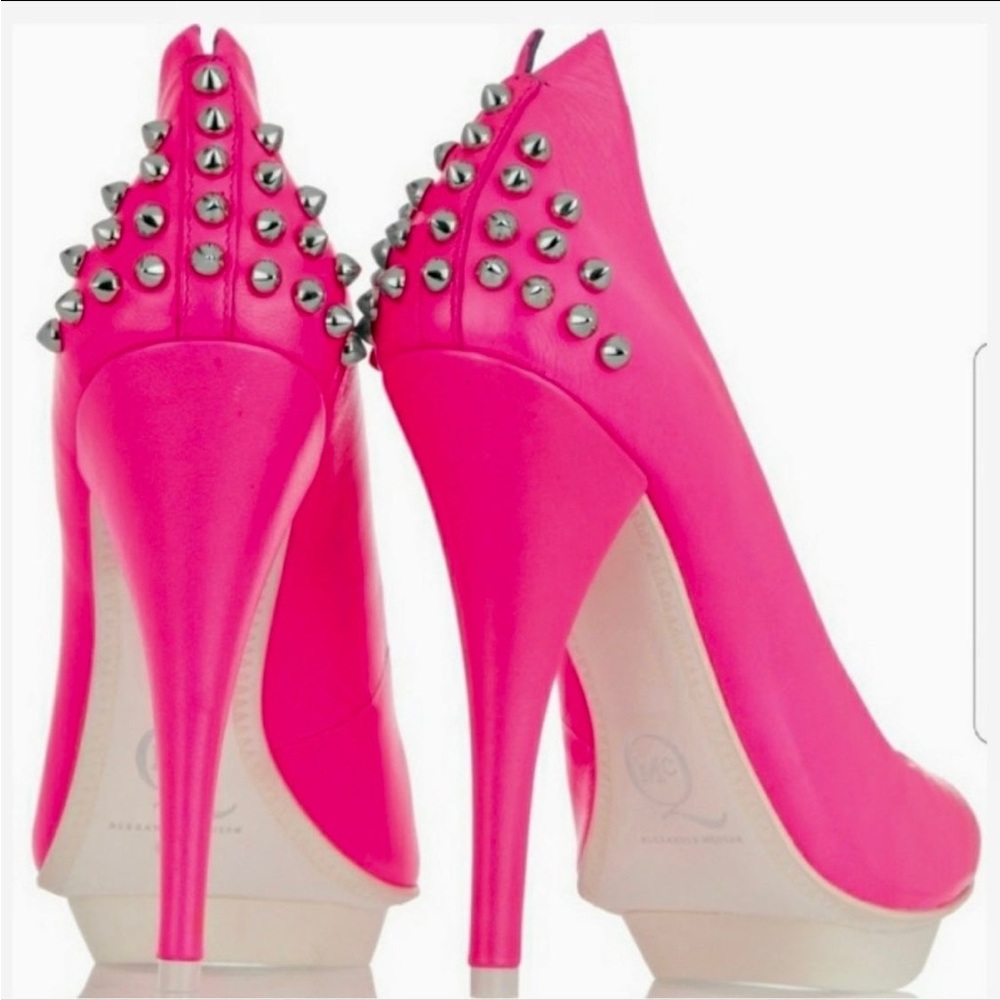 Alexander McQueen pink studded pumps